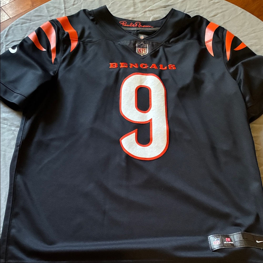 Nike Black and Orange Bengals Jersey